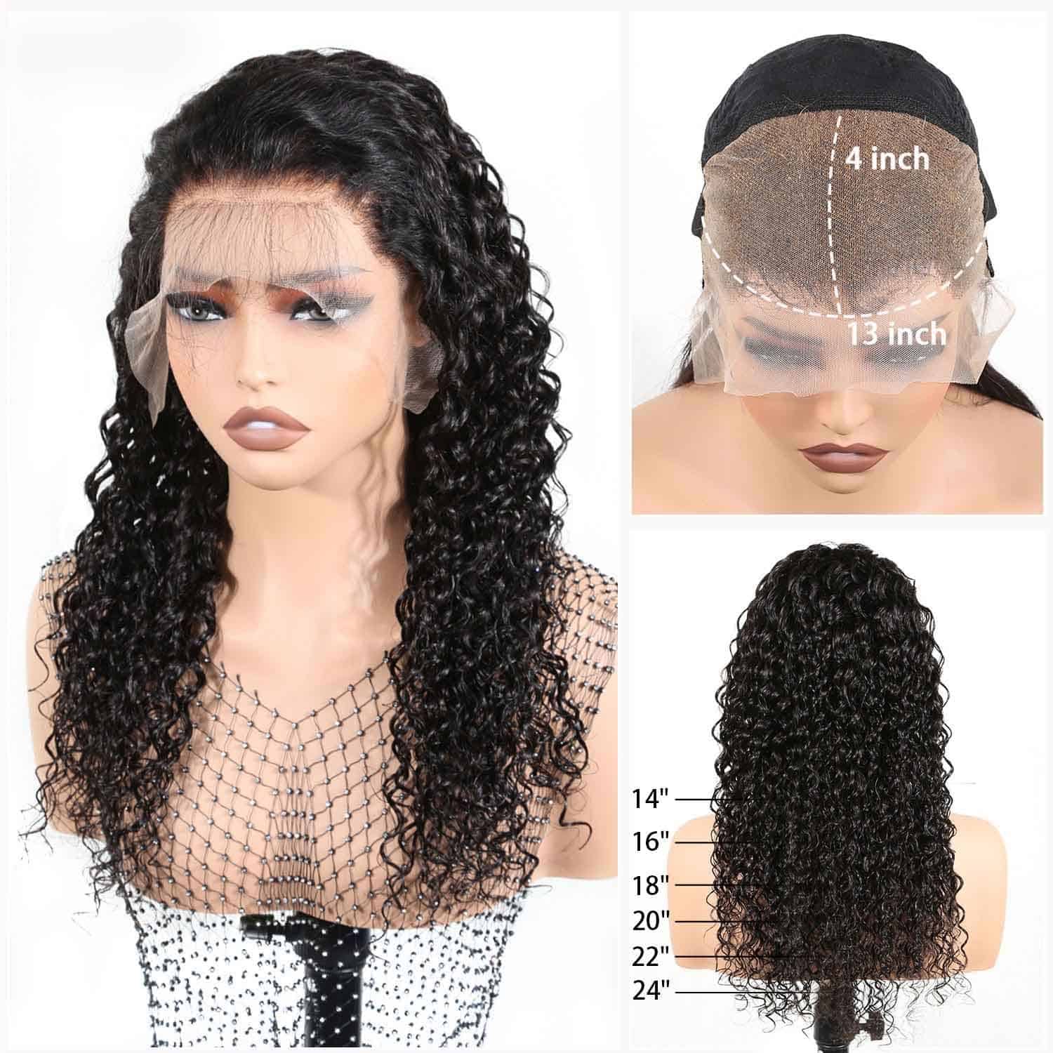 Authris Deep Wave HD Lace Front Human Hair Wig | Natural Black
