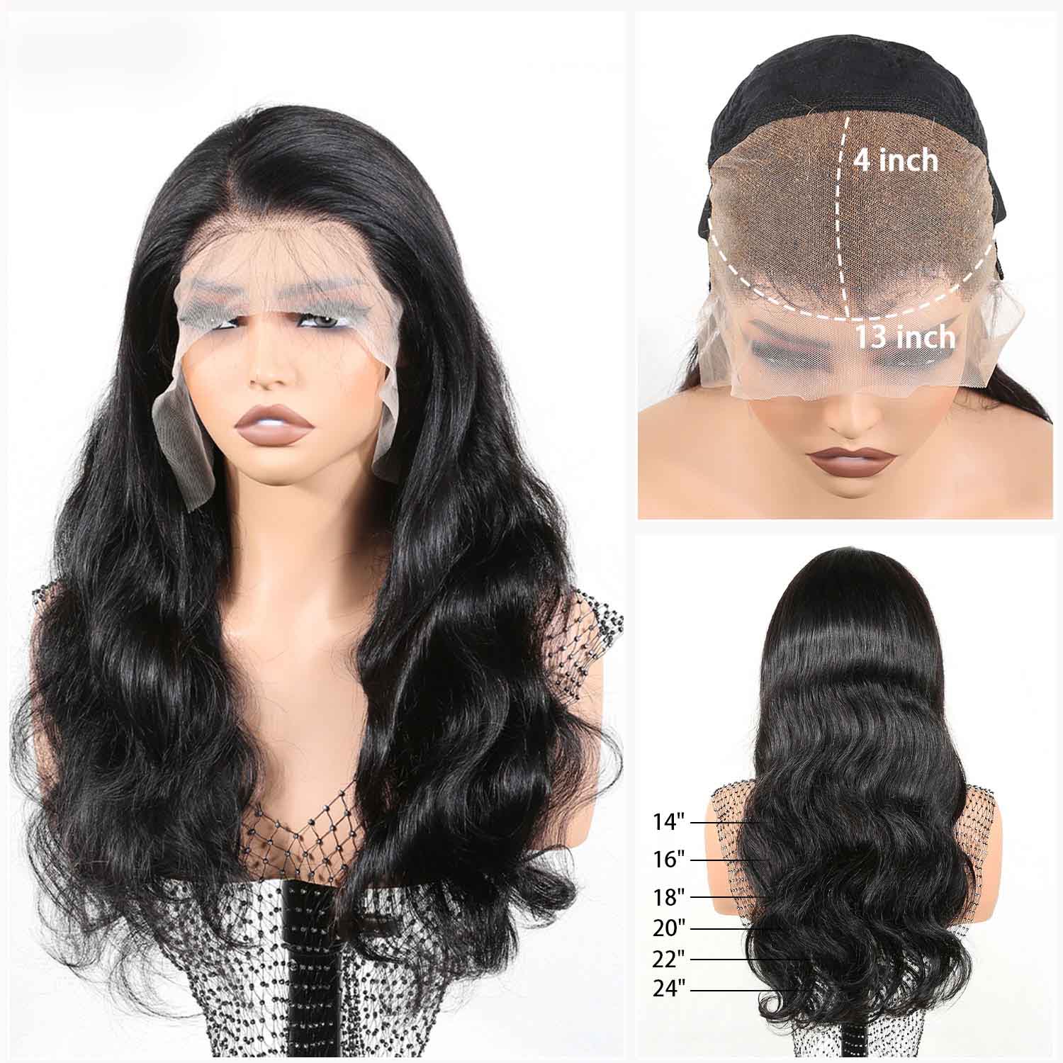 Authris Body Wave HD Lace Front Human Hair Wig | Natural Black