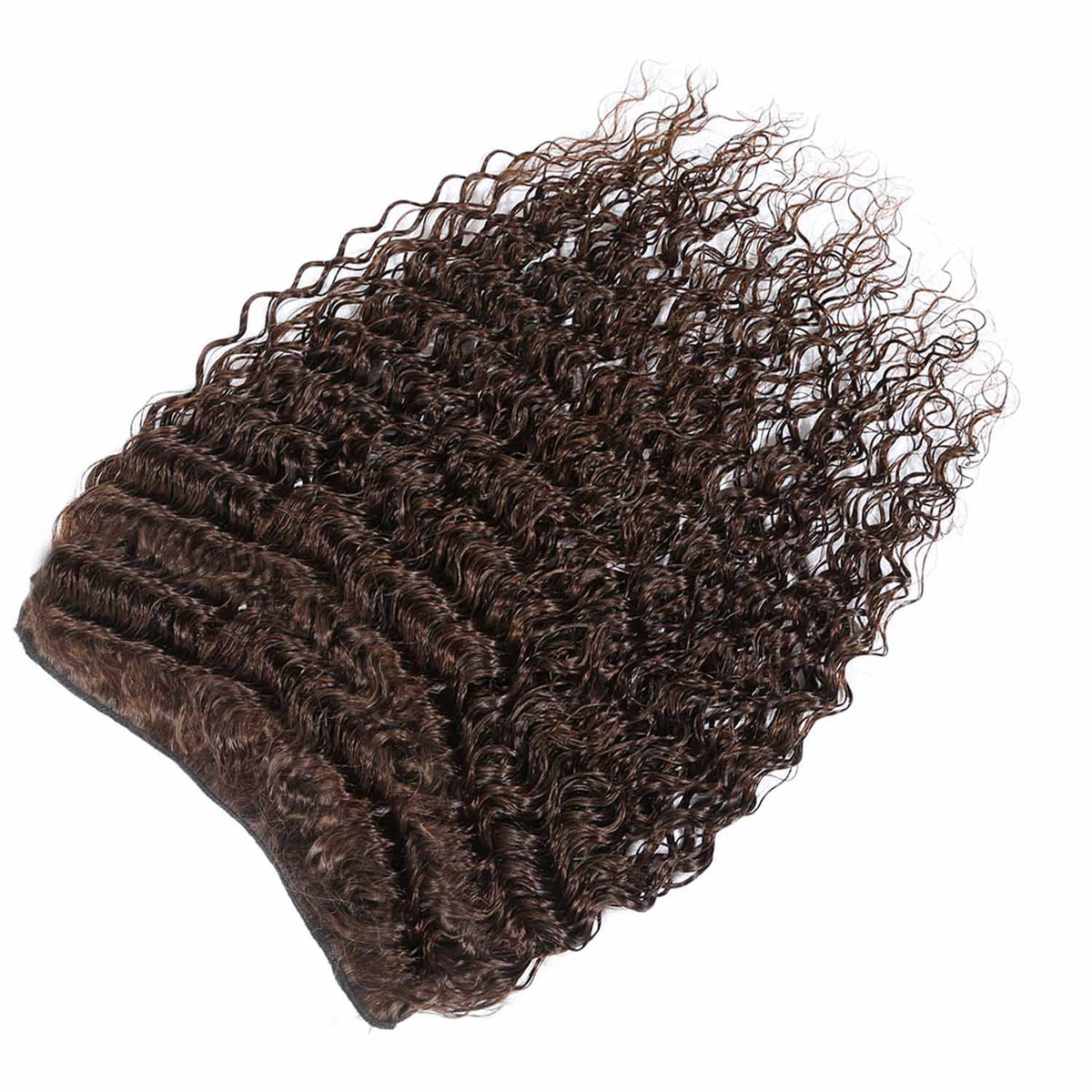 Authris Deep Wave 1-Piece Clip-In Human Hair Extensions | Chocolate Brown