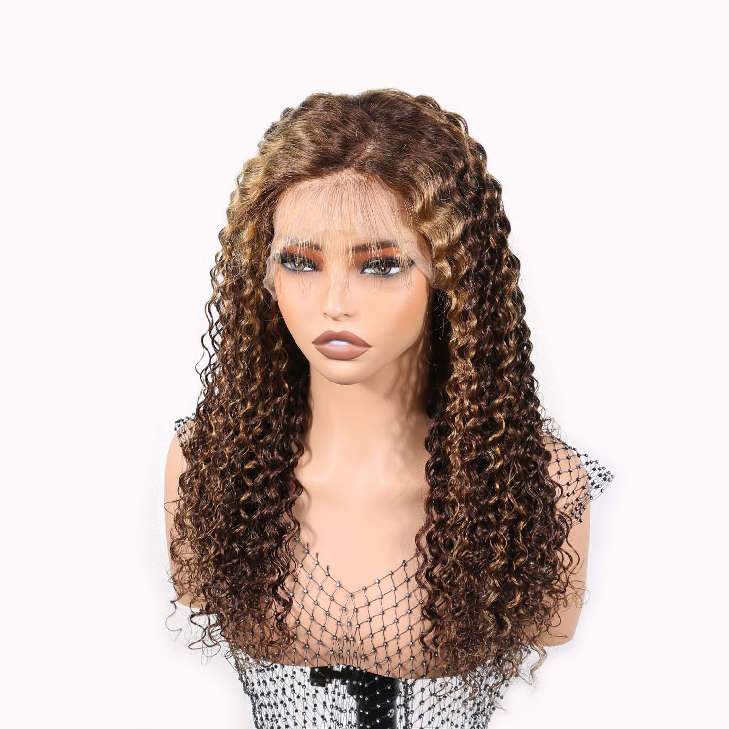 Authris Deep Wave HD Lace Front Human Hair Wig | Blonde Highlights