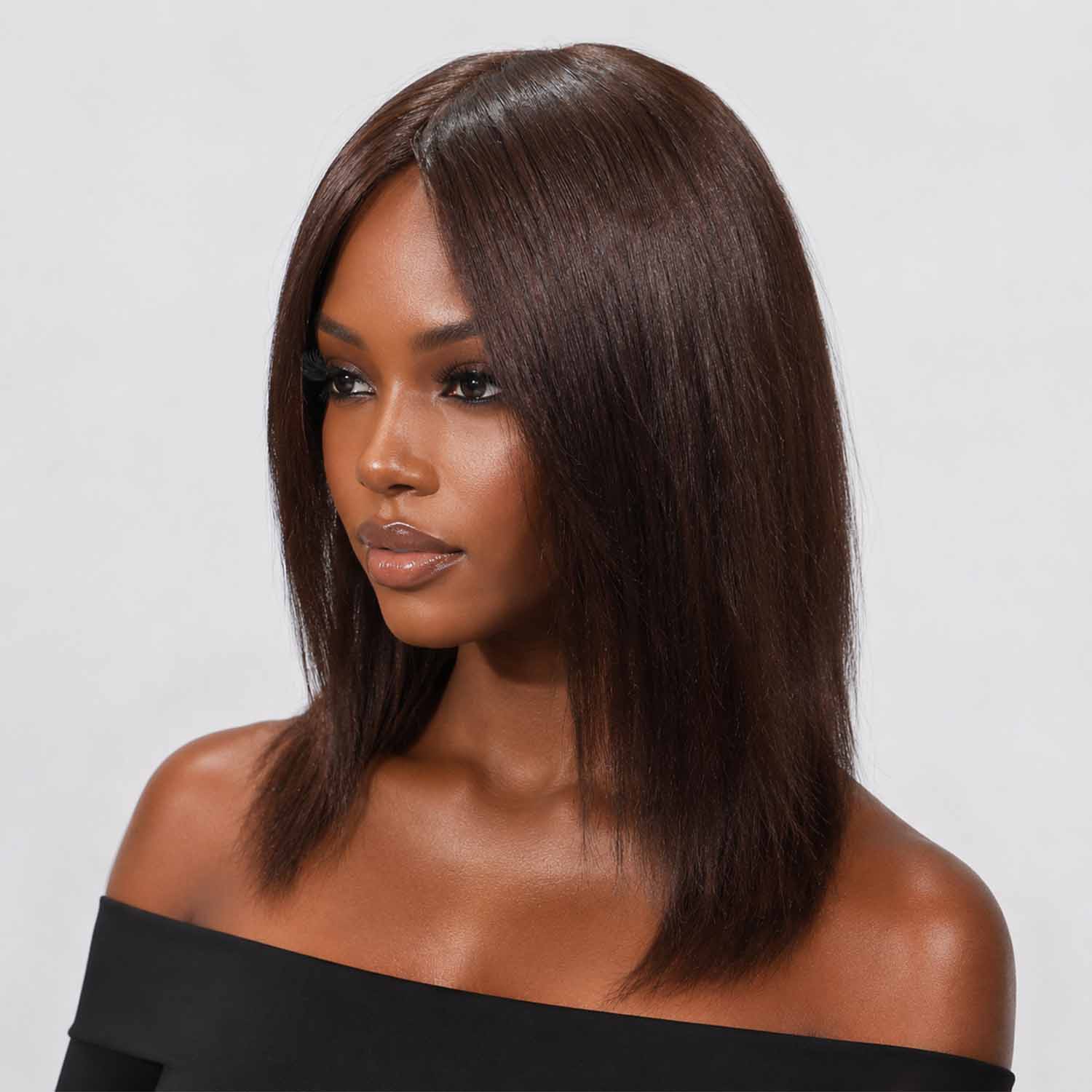 Authris Straight Simulated Scalp Hair Topper for Women | Dark Brown
