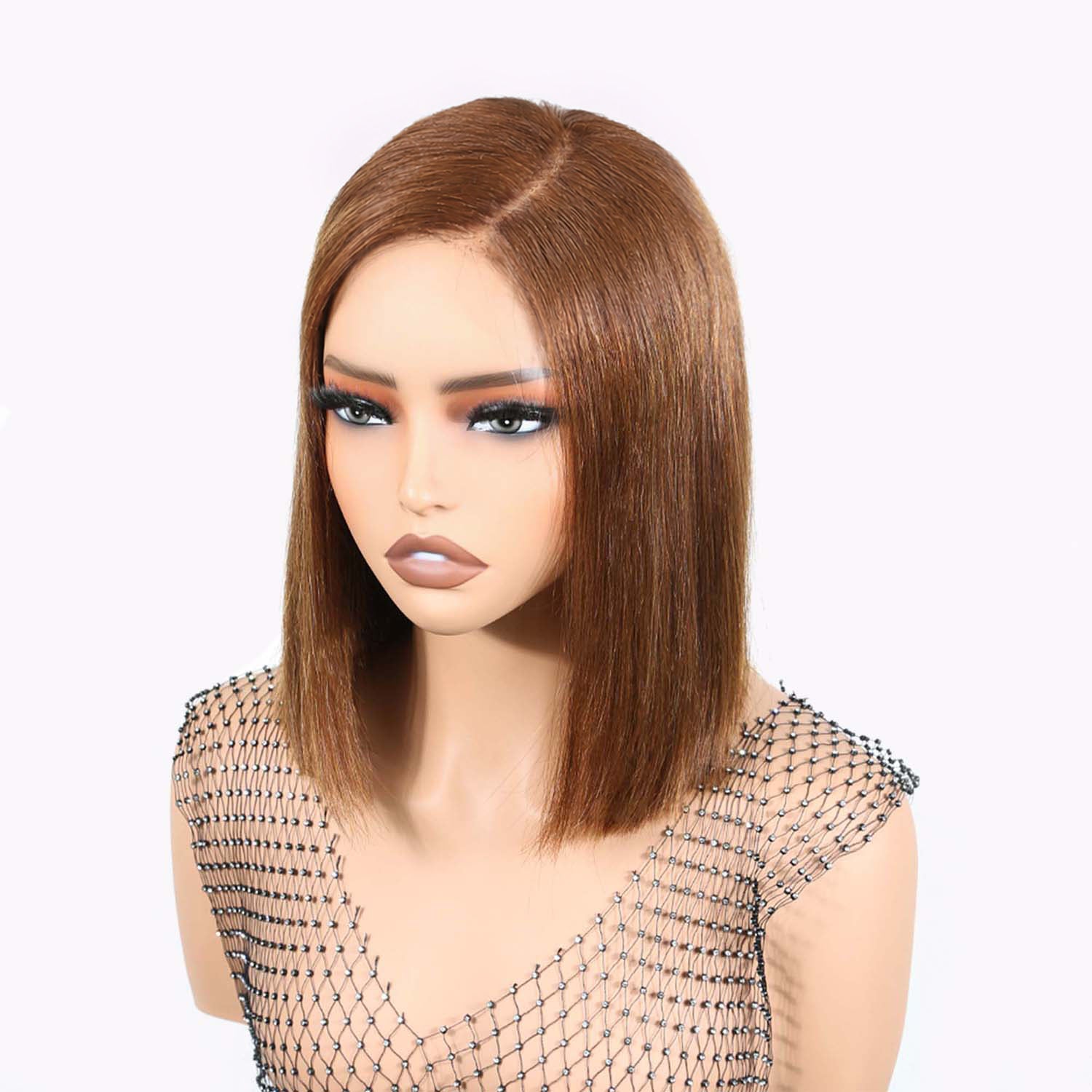 Authris Straight Bob Human Hair Wig | Chocolate Brown
