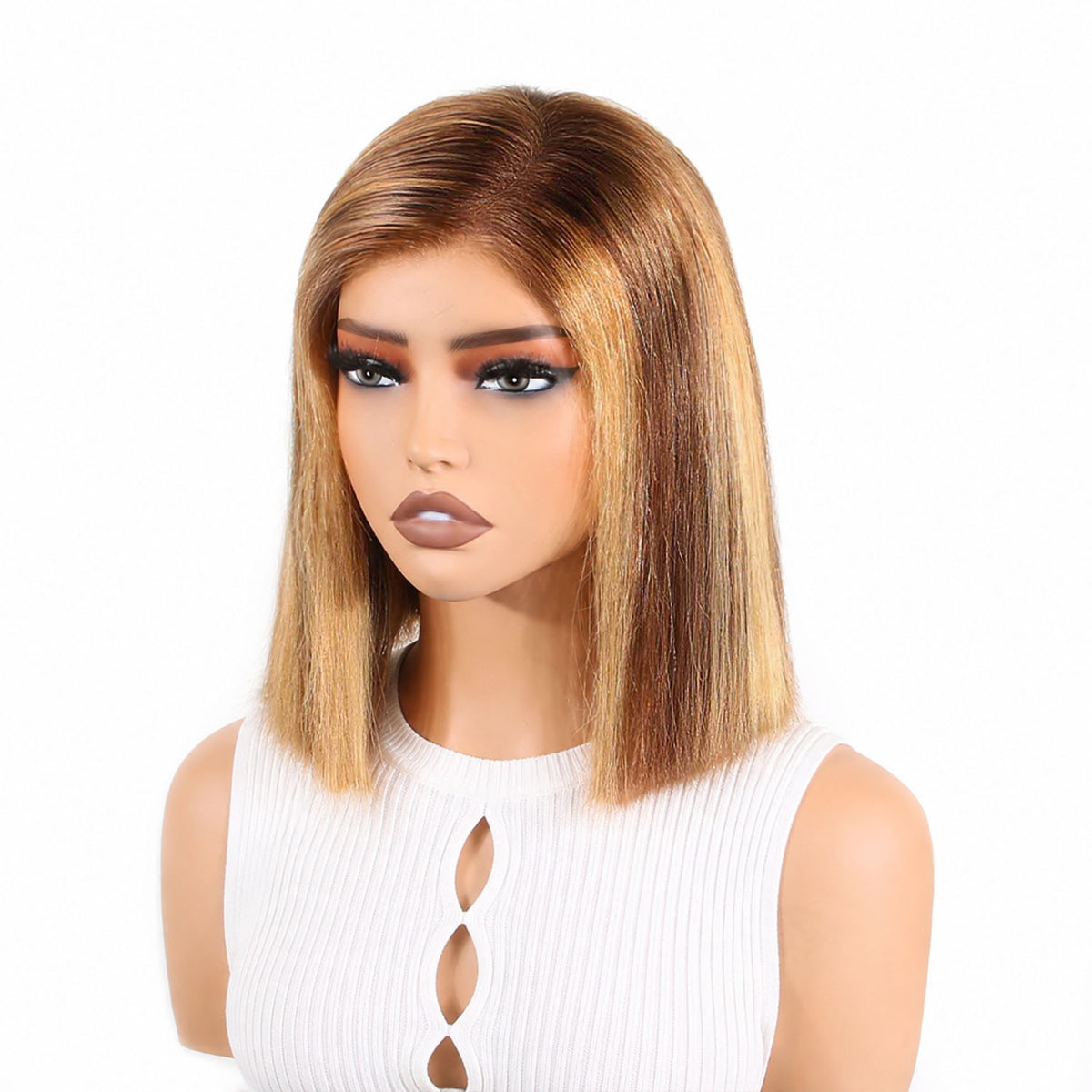 AUTHRIS Straight Bob Wig | Blonde Highlights