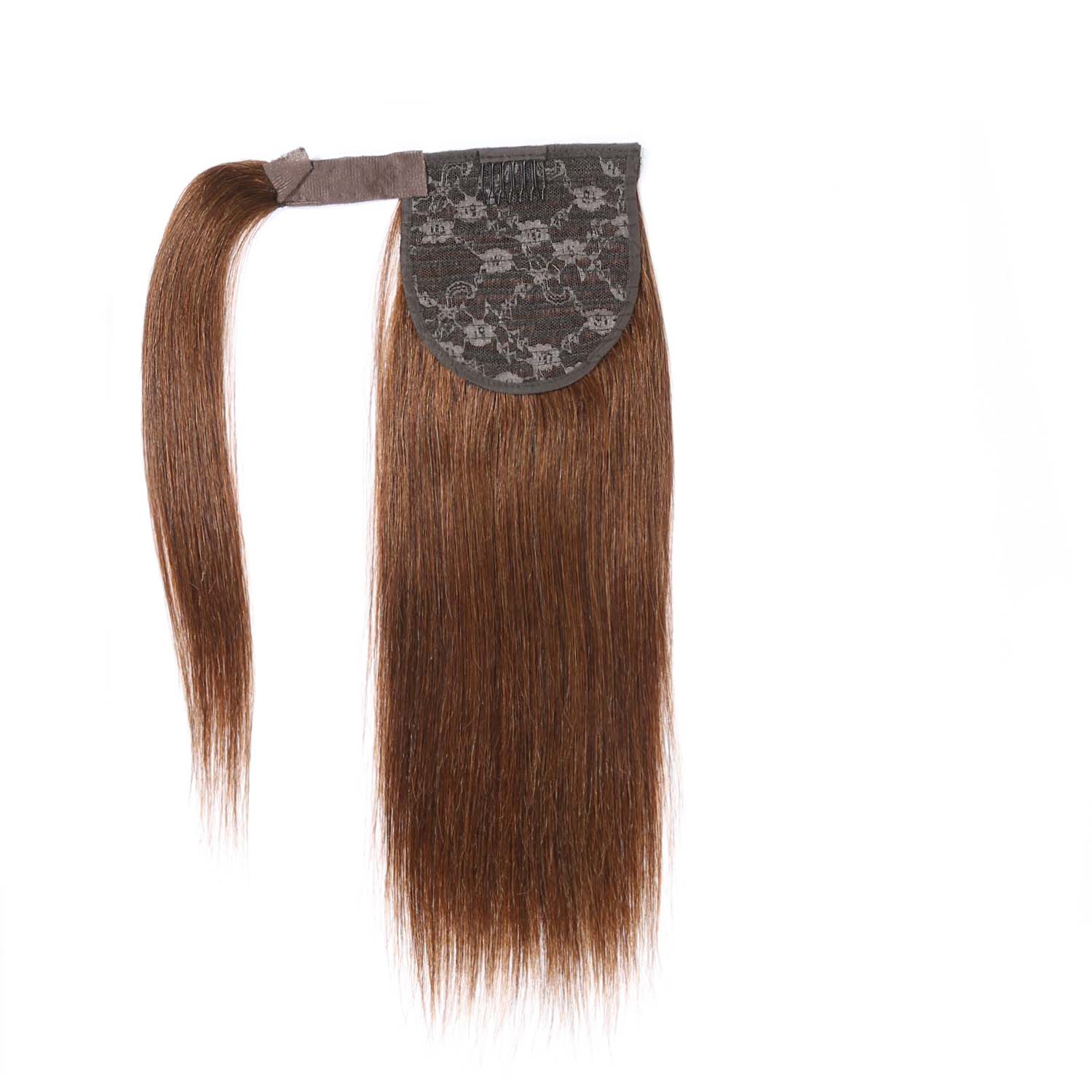 Authris Straight Human Hair Instant Wrap Ponytail | Chocolate Brown