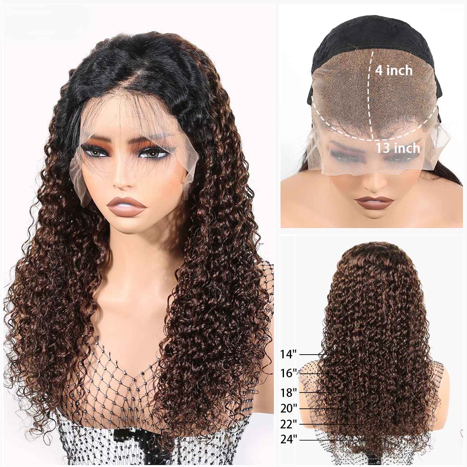Authris Deep Wave HD Lace Front Human Hair Wig | Chocolate Ombre