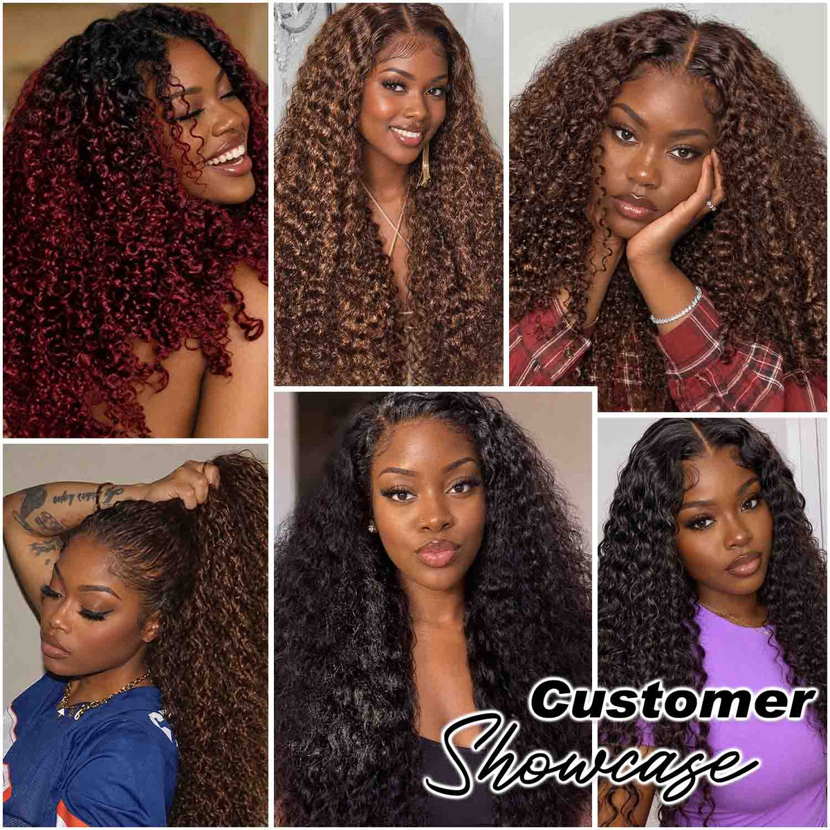 AUTHRIS Curly Lace Front Wig | Burgundy Ombre