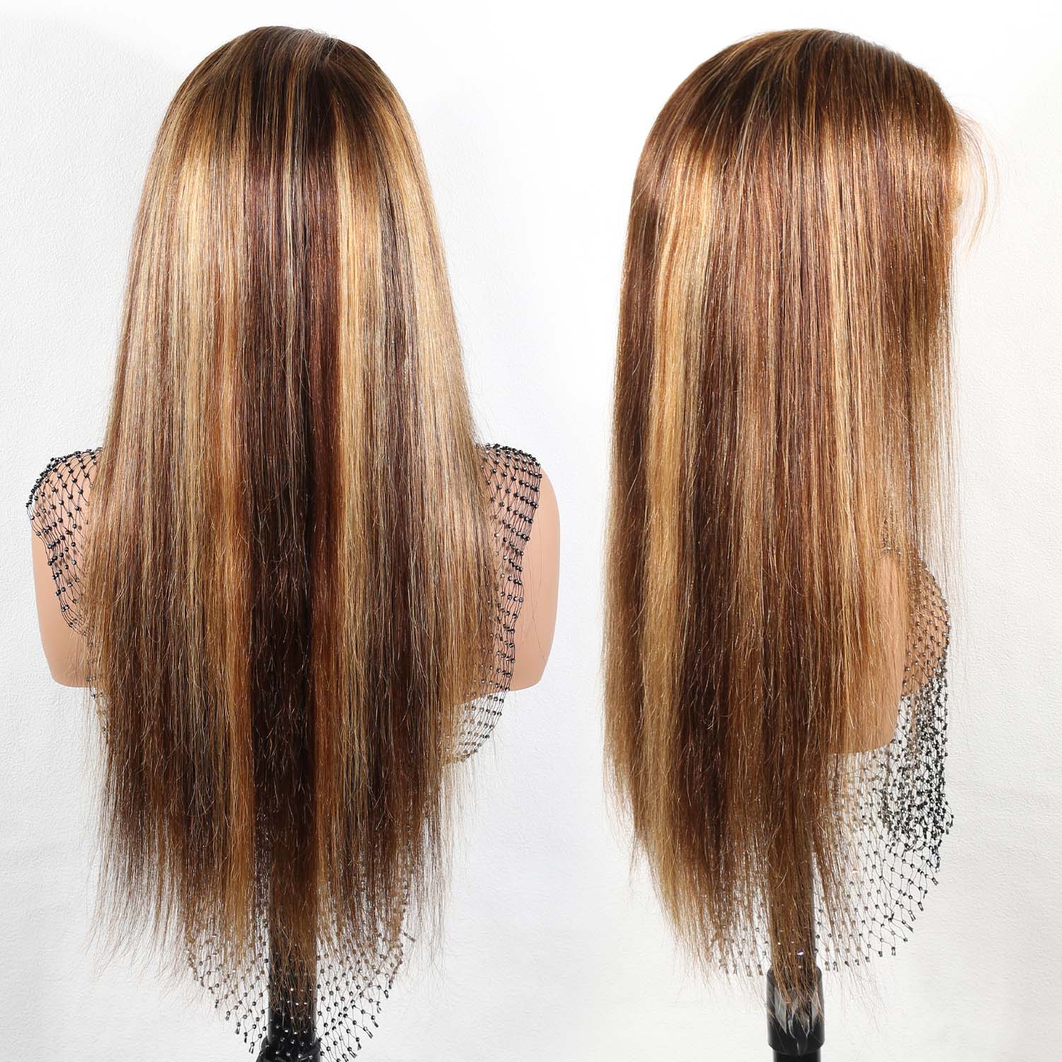 Authris Straight HD Lace Front Human Hair Wig | Blonde Highlights