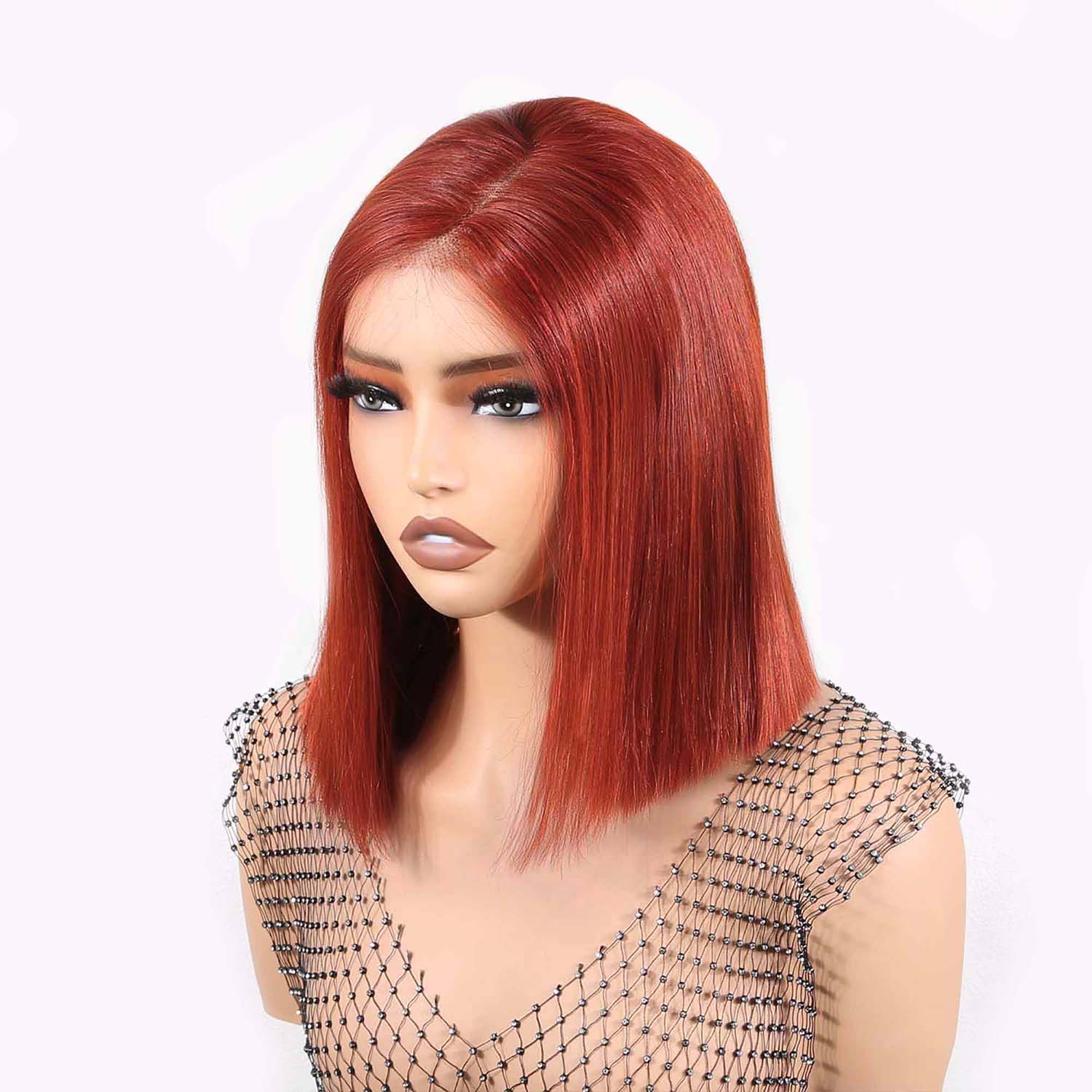Authris Straight Bob Human Hair Wig | Auburn Brown