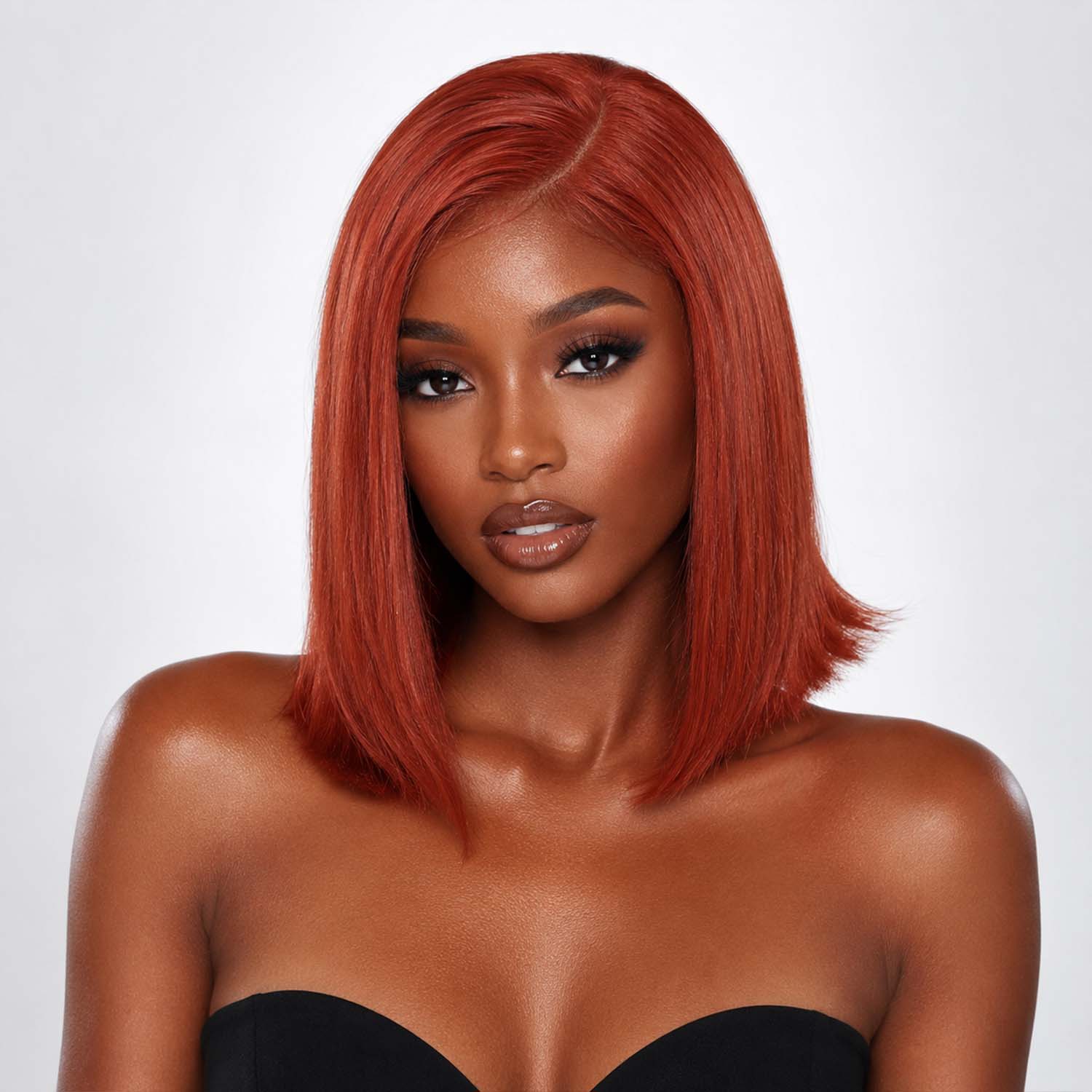 Authris Straight Bob Human Hair Wig | Auburn Brown