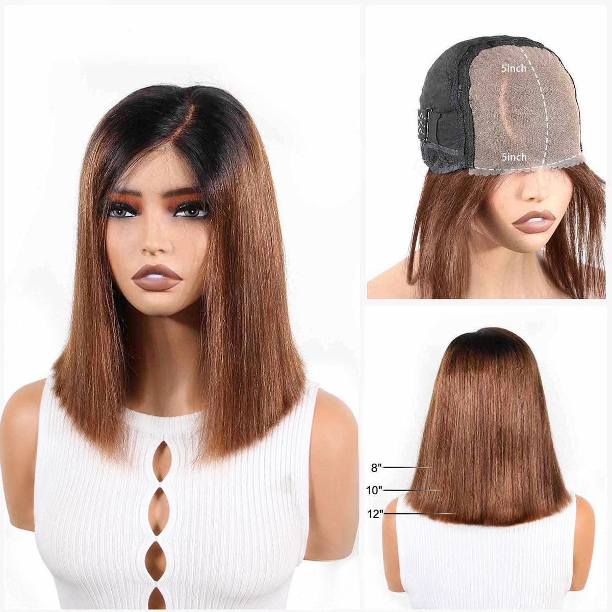 AUTHRIS Straight Bob Wig | Chocolate Ombre
