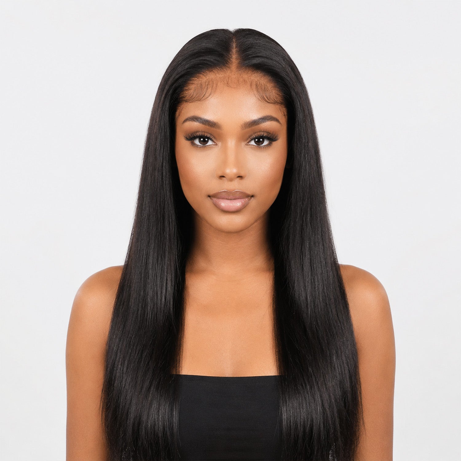 Authris Straight HD Lace Front Human Hair Wig | Natural Black