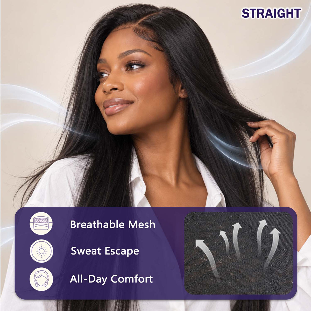 Authris Straight HD Lace Front Human Hair Wig | Burgundy Ombre