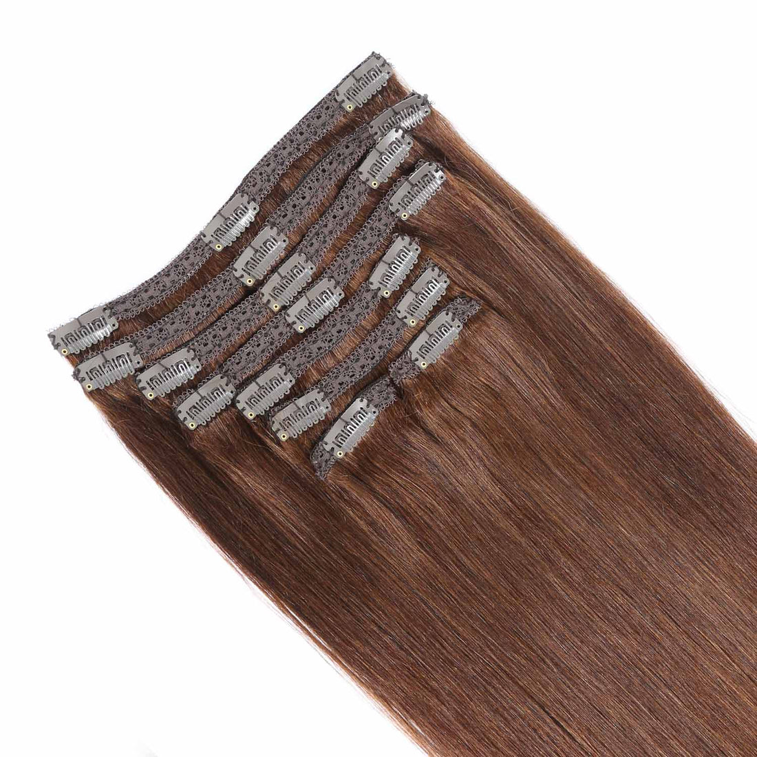 AUTHRIS Straight Clip-Ins (8-Piece) | Chocolate Brown