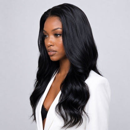 Authris Body Wave HD Lace Front Human Hair Wig | Natural Black