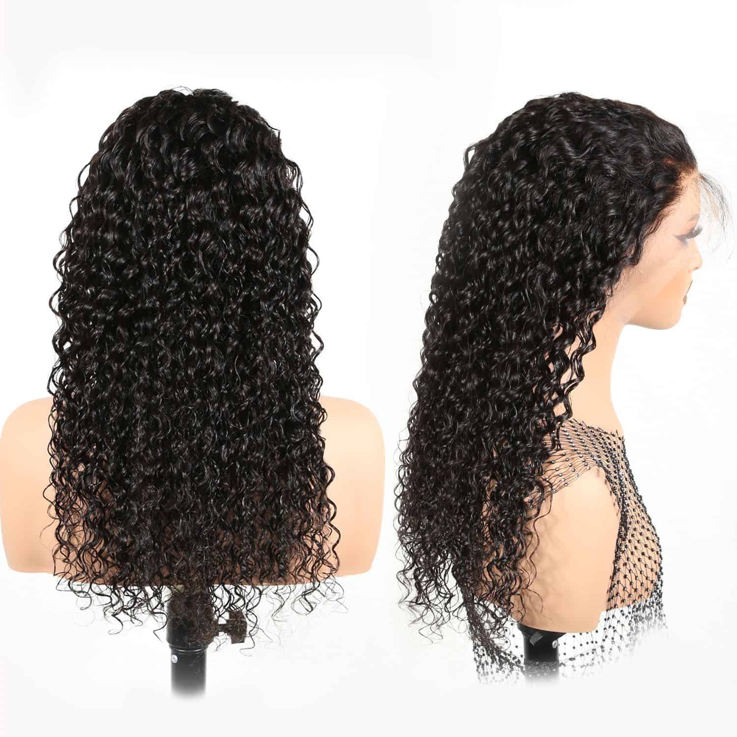 Authris Deep Wave HD Lace Front Human Hair Wig | Natural Black