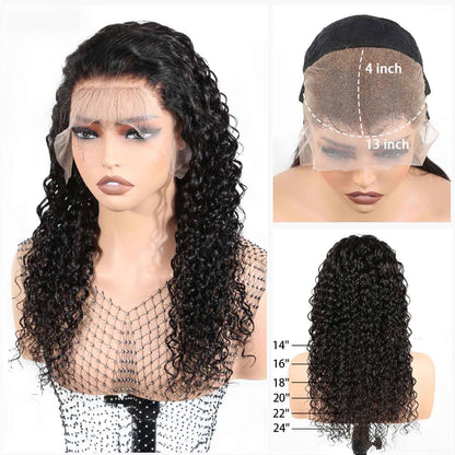 Authris Deep Wave HD Lace Front Human Hair Wig | Natural Black
