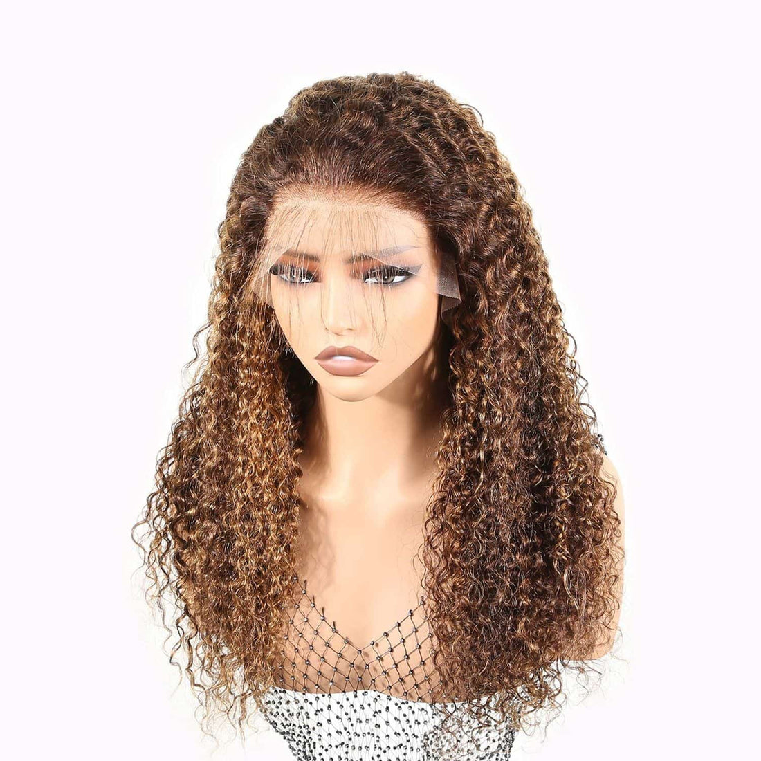 Authris Curly HD Lace Front Human Hair Wig | Blonde Highlights