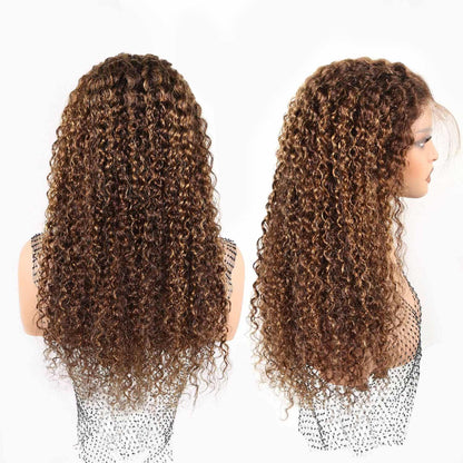 Authris Curly HD Lace Front Human Hair Wig | Blonde Highlights