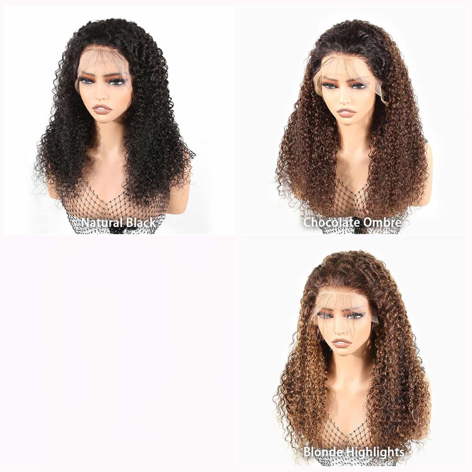 Authris Curly HD Lace Front Human Hair Wig | Blonde Highlights