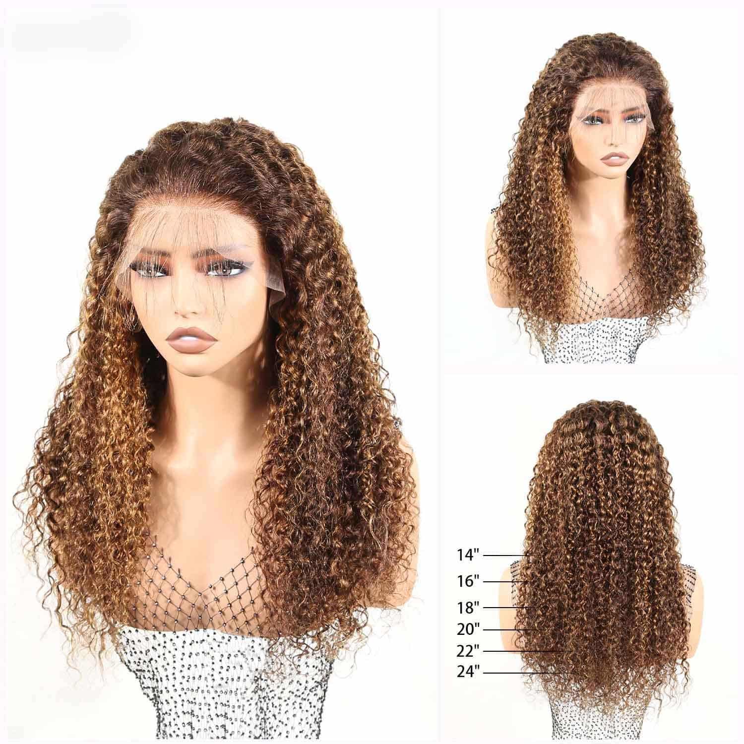 Authris Curly HD Lace Front Human Hair Wig | Blonde Highlights