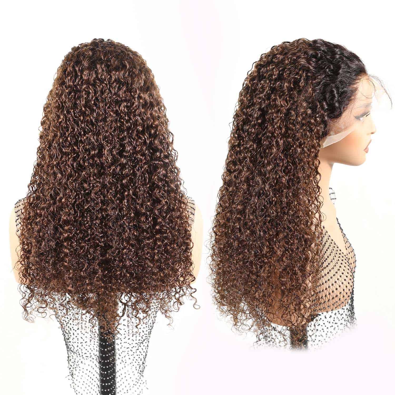 Authris Curly HD Lace Front Human Hair Wig | Chocolate Ombre