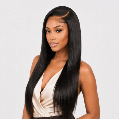 Authris Straight HD Lace Front Human Hair Wig | Natural Black