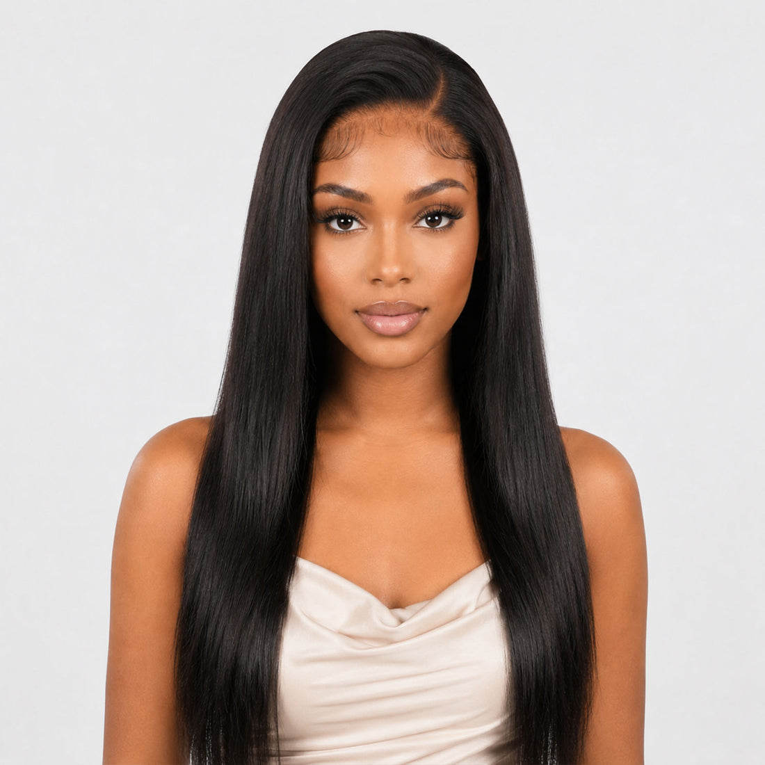 Authris Straight HD Lace Front Human Hair Wig | Natural Black