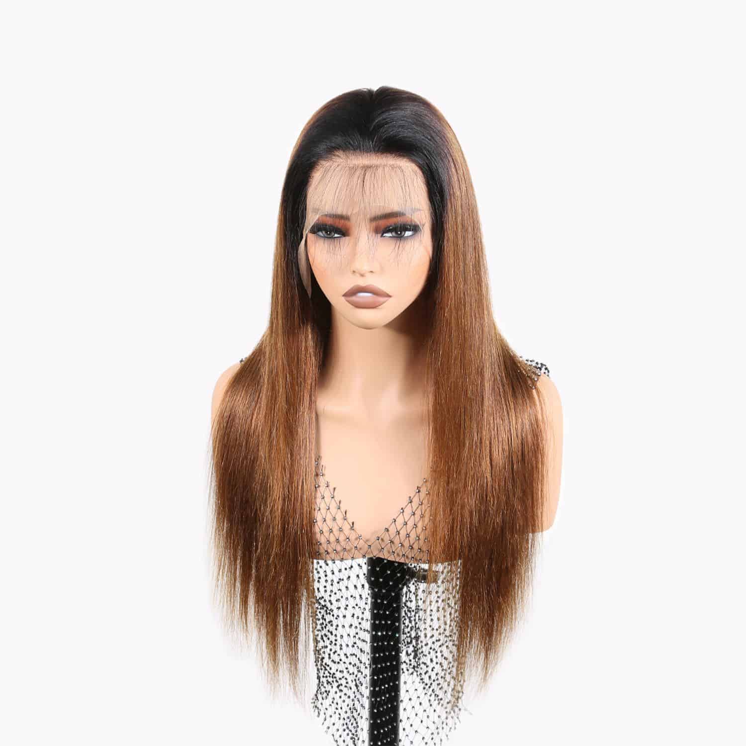 Authris Straight HD Lace Front Human Hair Wig | Chocolate Ombre