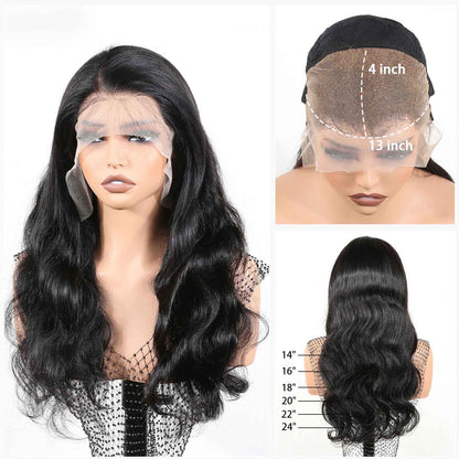 Authris Body Wave HD Lace Front Human Hair Wig | Natural Black