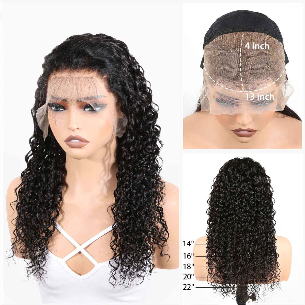 Authris Deep Wave HD Lace Front Human Hair Wig | Natural Black