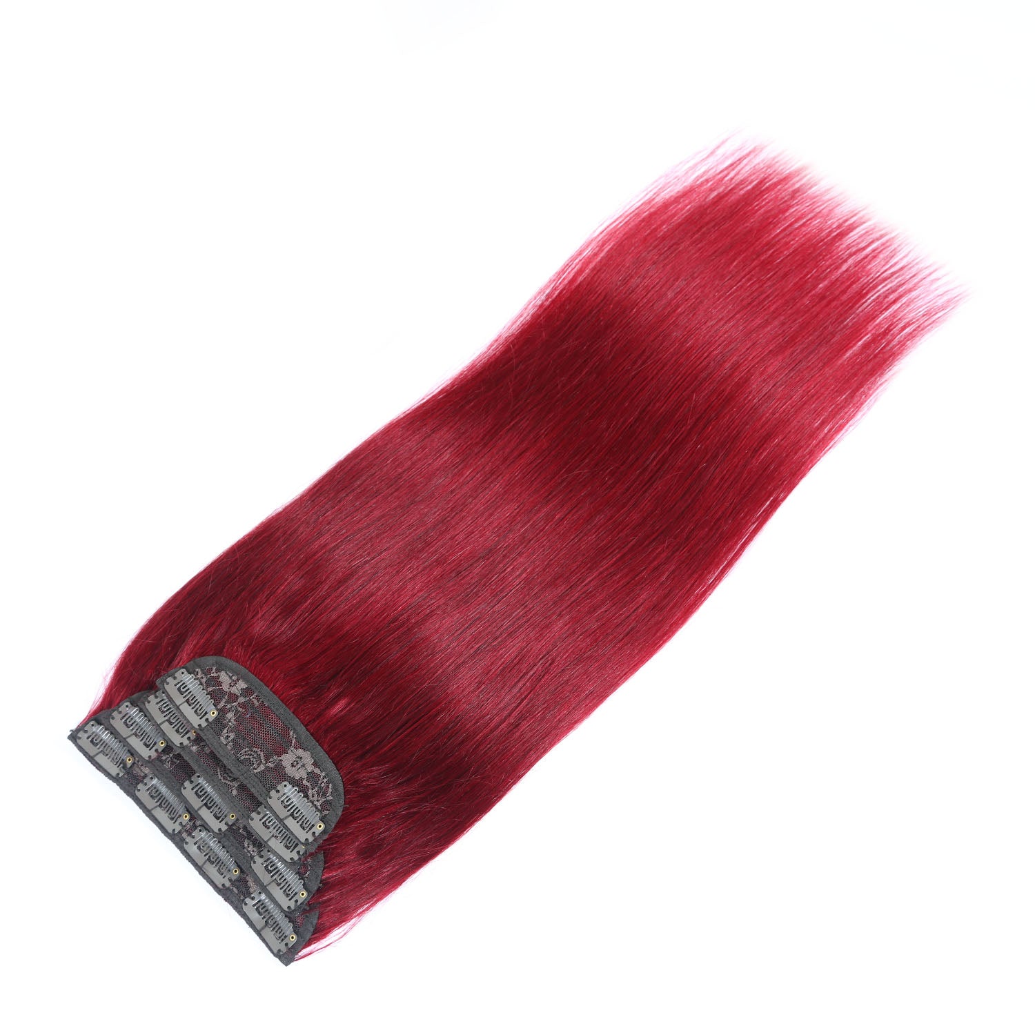 Authris Straight 4-Piece Clip-In Human Hair Extensions | Burgundy