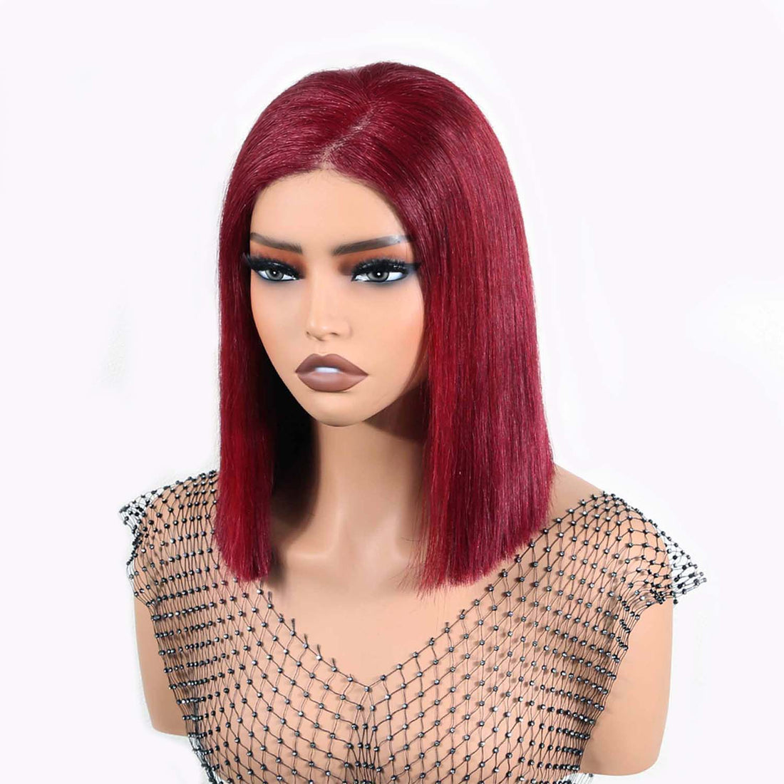 Authris Straight Bob Human Hair Wig | Burgundy