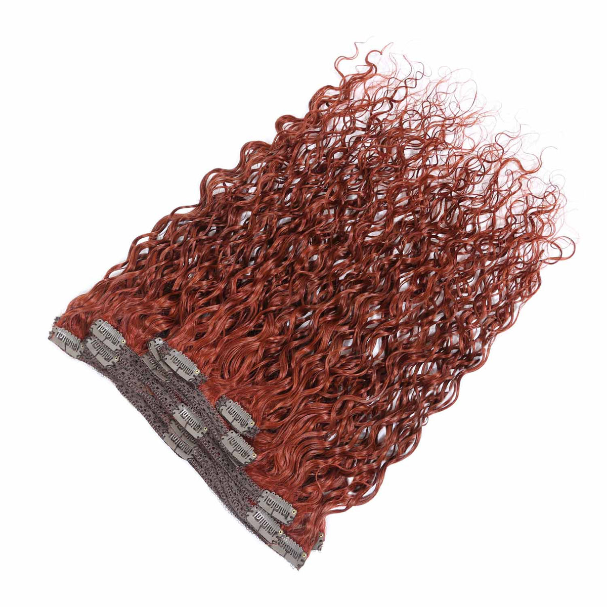 Authris Water Wave 8-Piece Clip-In Human Hair Extensions | Auburn Brown