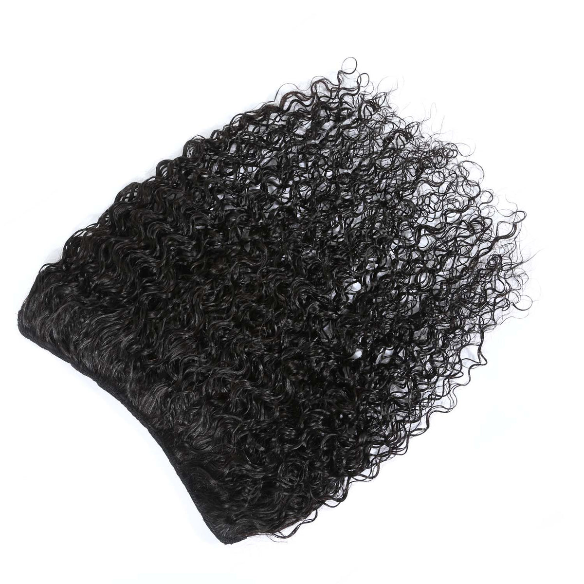 Authris Curly 1-Piece Clip-In Human Hair Extensions | Natural Black