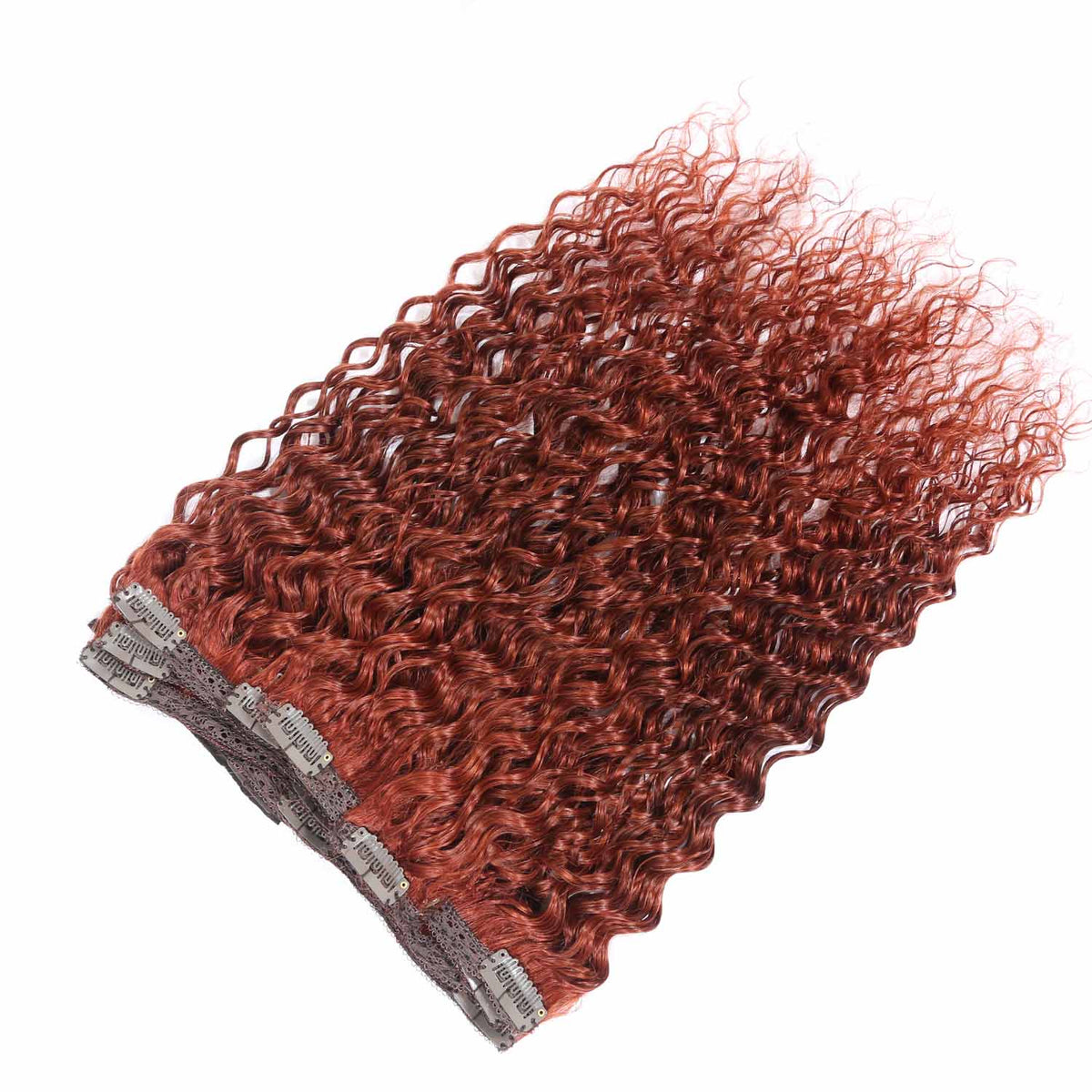 Authris Deep Wave 8-Piece Clip-In Human Hair Extensions | Auburn Brown
