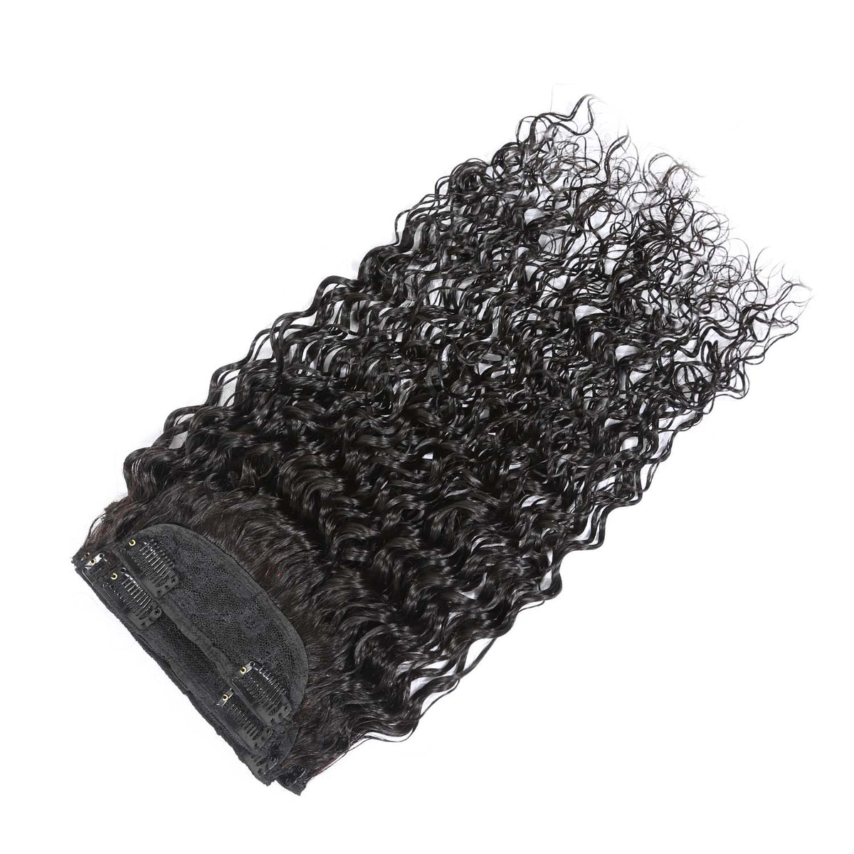 Authris Deep Wave 4-Piece Clip-In Human Hair Extensions | Natural Black
