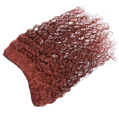 Authris Curly 1-Piece Clip-In Human Hair Extensions | Auburn Brown