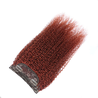 Authris Afro Kinky Curly 4-Piece Clip-In Human Hair Extensions | Auburn Brown