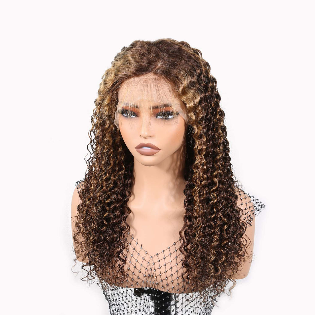 Authris Deep Wave HD Lace Front Human Hair Wig | Blonde Highlights