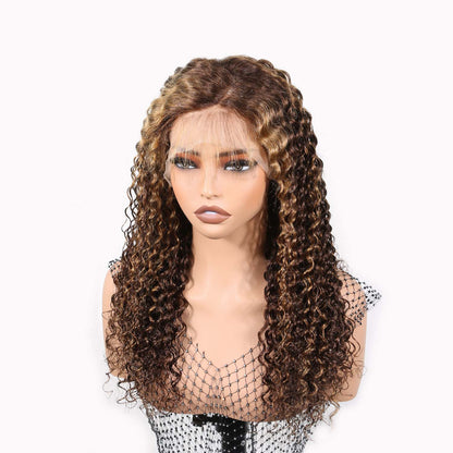 Authris Deep Wave HD Lace Front Human Hair Wig | Blonde Highlights