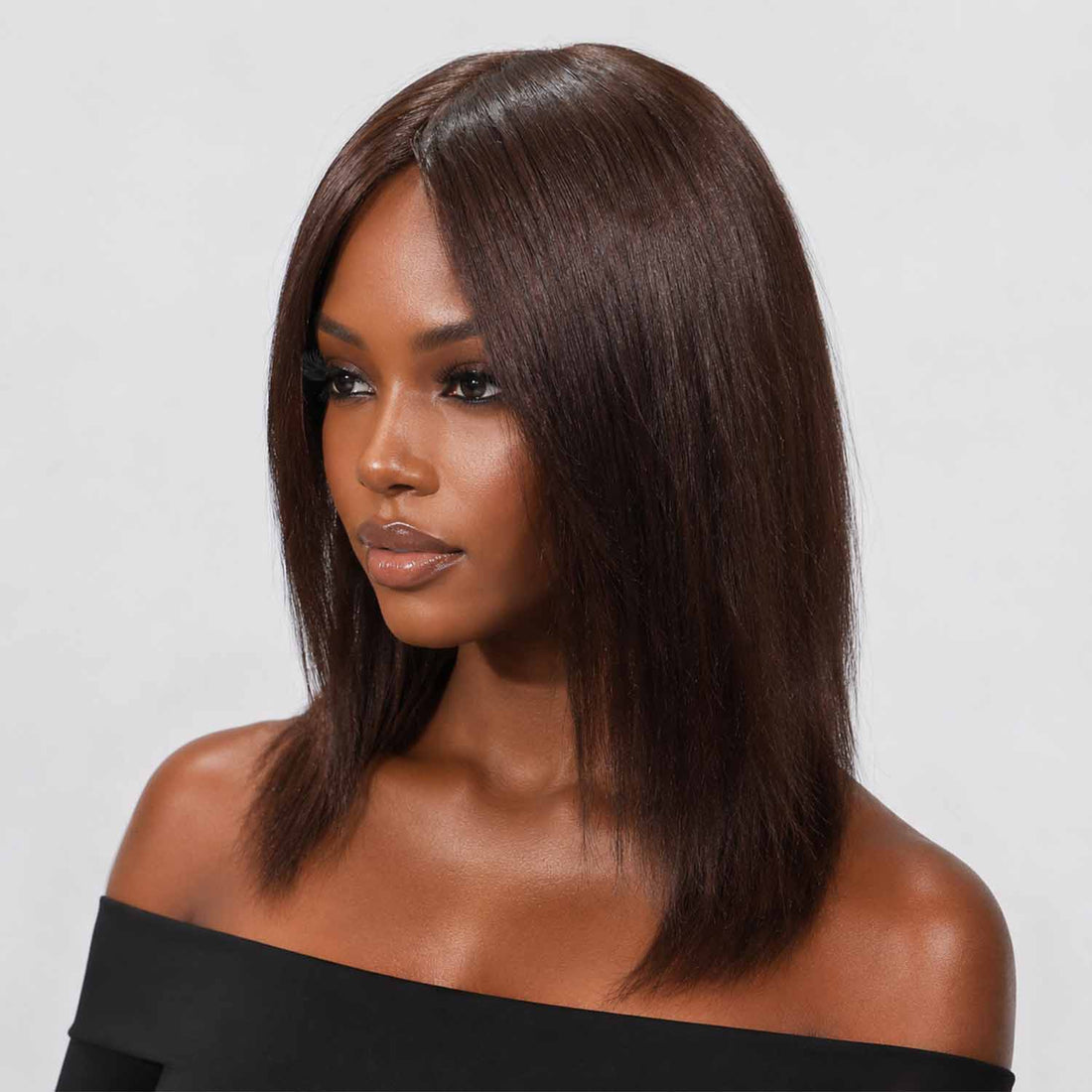Authris Straight Women’s Human Hair Topper with Realistic Scalp | Dark Brown