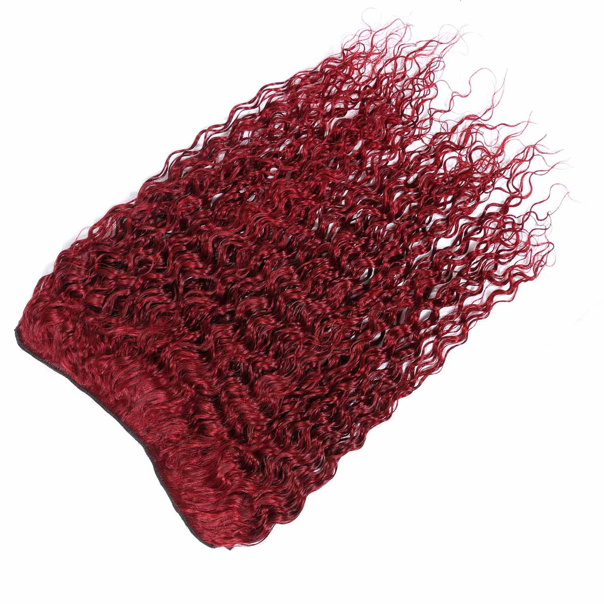 Authris Deep Wave 1-Piece Clip-In Human Hair Extensions | Burgundy