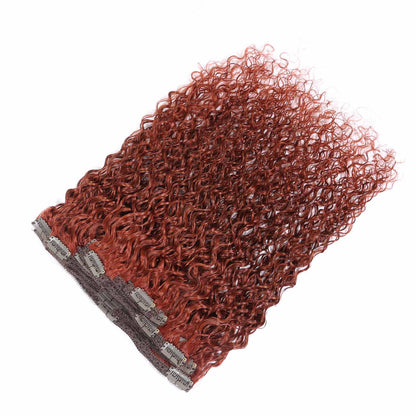 Authris Curly 8-Piece Clip-In Human Hair Extensions | Auburn Brown