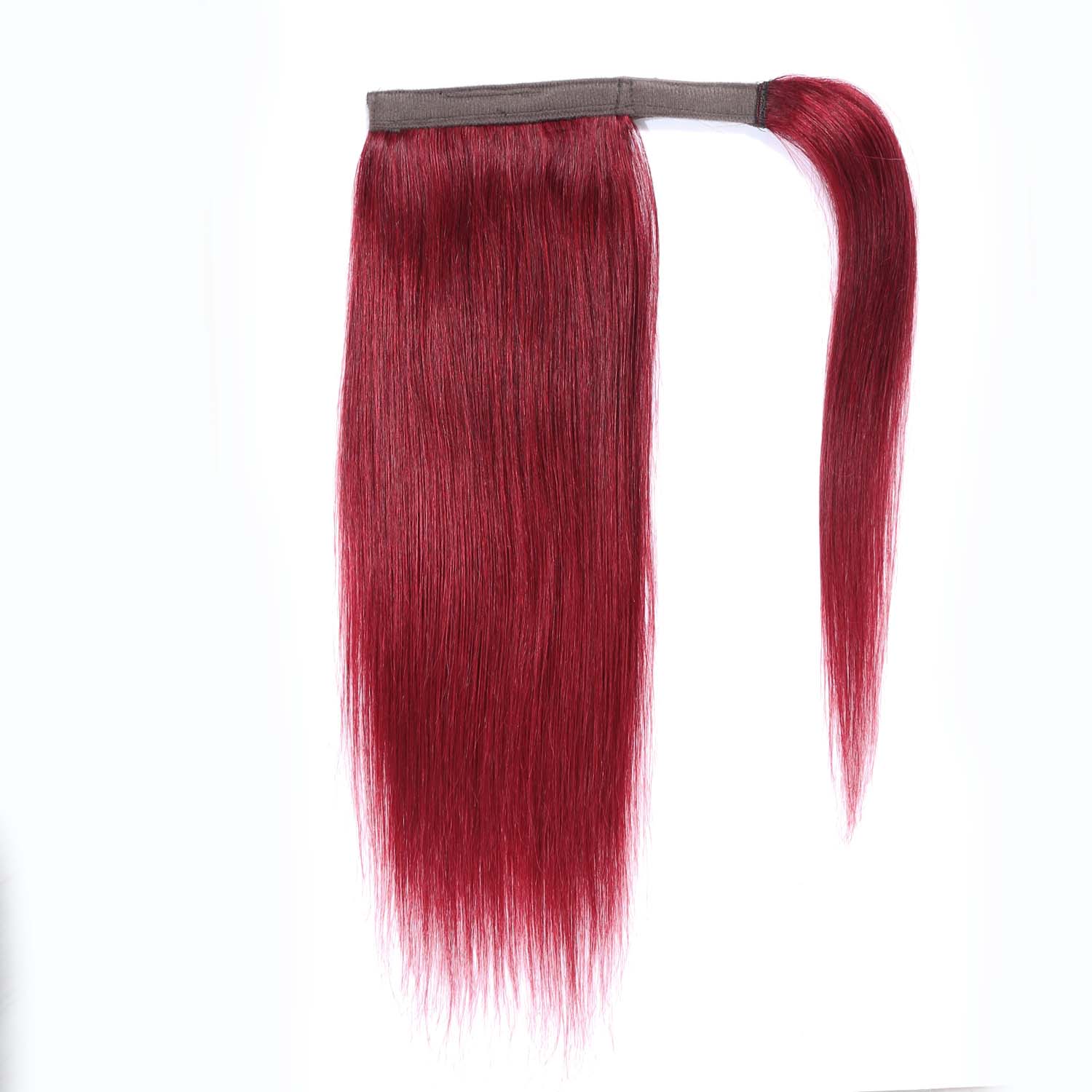 Authris Straight Human Hair Instant Wrap Ponytail | Burgundy