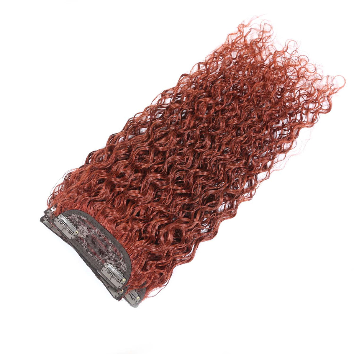 Authris Curly 4-Piece Clip-In Human Hair Extensions | Auburn Brown