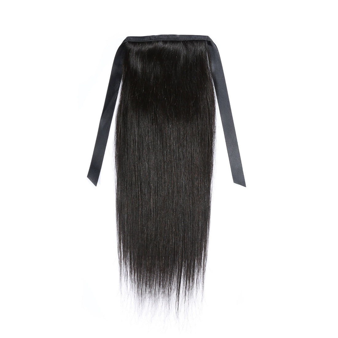 Authris Straight Human Hair Ribbon Ponytail | Natural Black