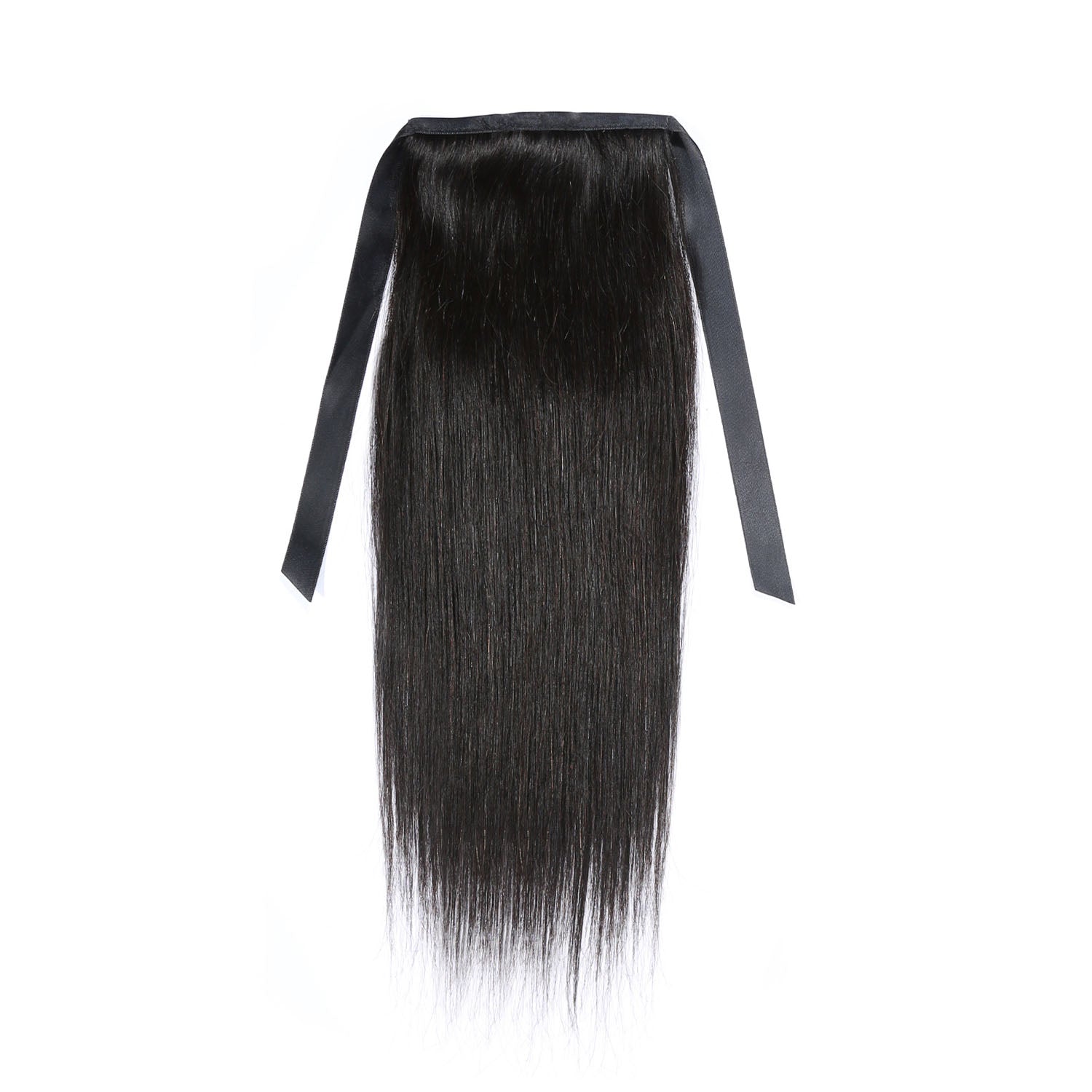 Authris Straight Human Hair Ribbon Ponytail | Natural Black