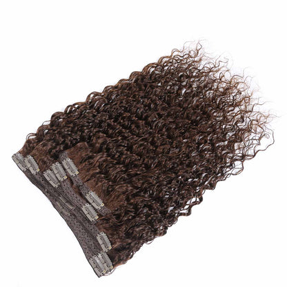 Authris Deep Wave 8-Piece Clip-In Human Hair Extensions | Chocolate Brown