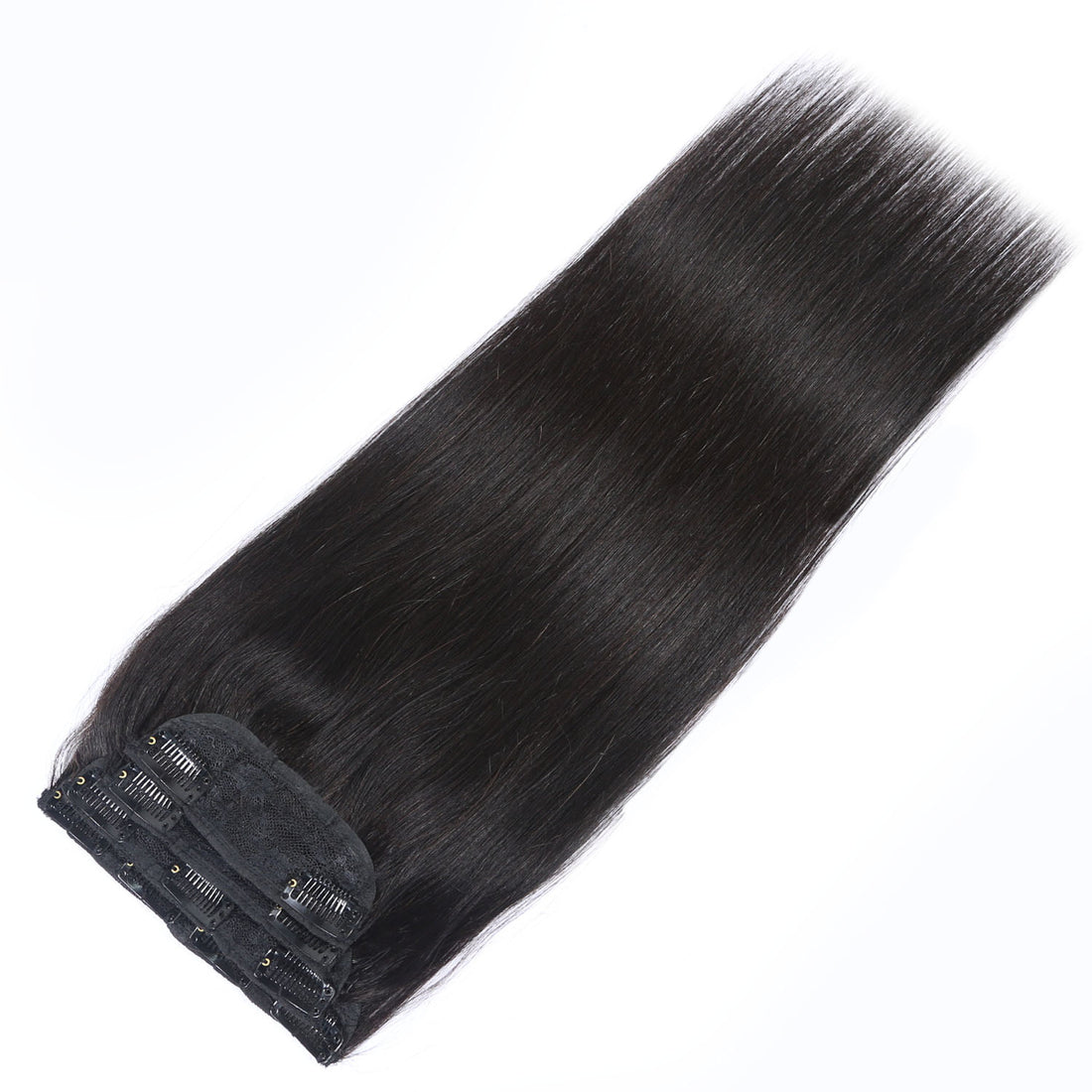 Authris Straight 4-Piece Clip-In Human Hair Extensions | Natural Black