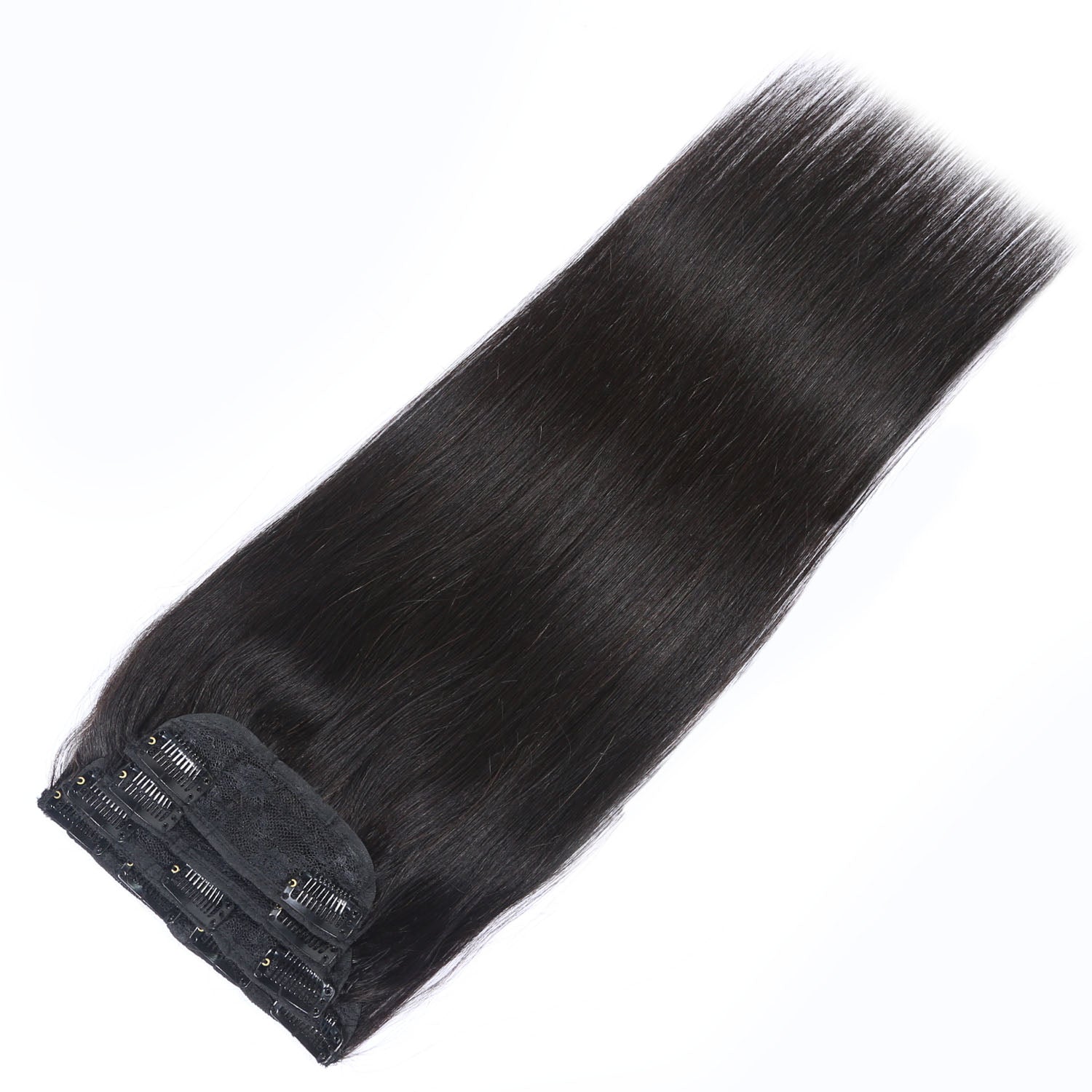 Authris Straight 4-Piece Clip-In Human Hair Extensions | Natural Black